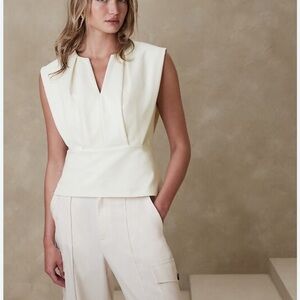 Banana Republic Factory Ponte Pleated Top